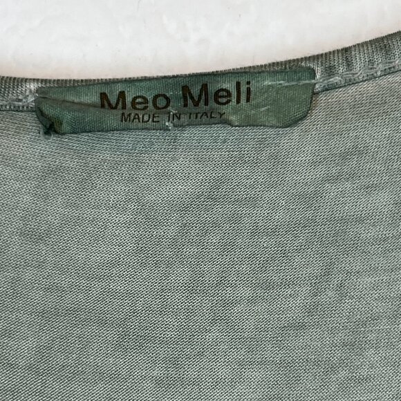 Green Mini Tunic Dress Ruffle Hem Soft Made in Italy Lagenlook Minimalist - Picture 7 of 8